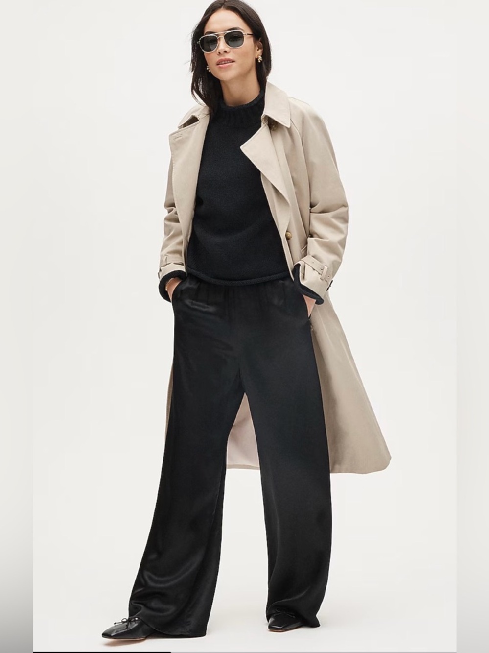 J. Crew Black Wide-Leg Pants